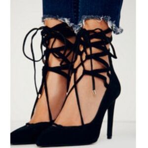 Jeffery Campbell Black Lace Up Hierro Heel ~ size 9
